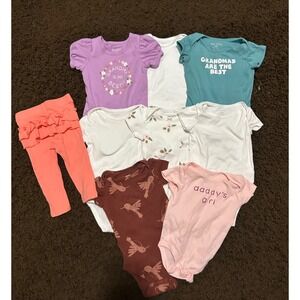Girl Clothes 9pcs Lot Bodysuits & Leggings‎ Size 6 Months